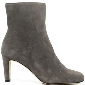 L'Agence Angelique Suede Bootie in charcoal